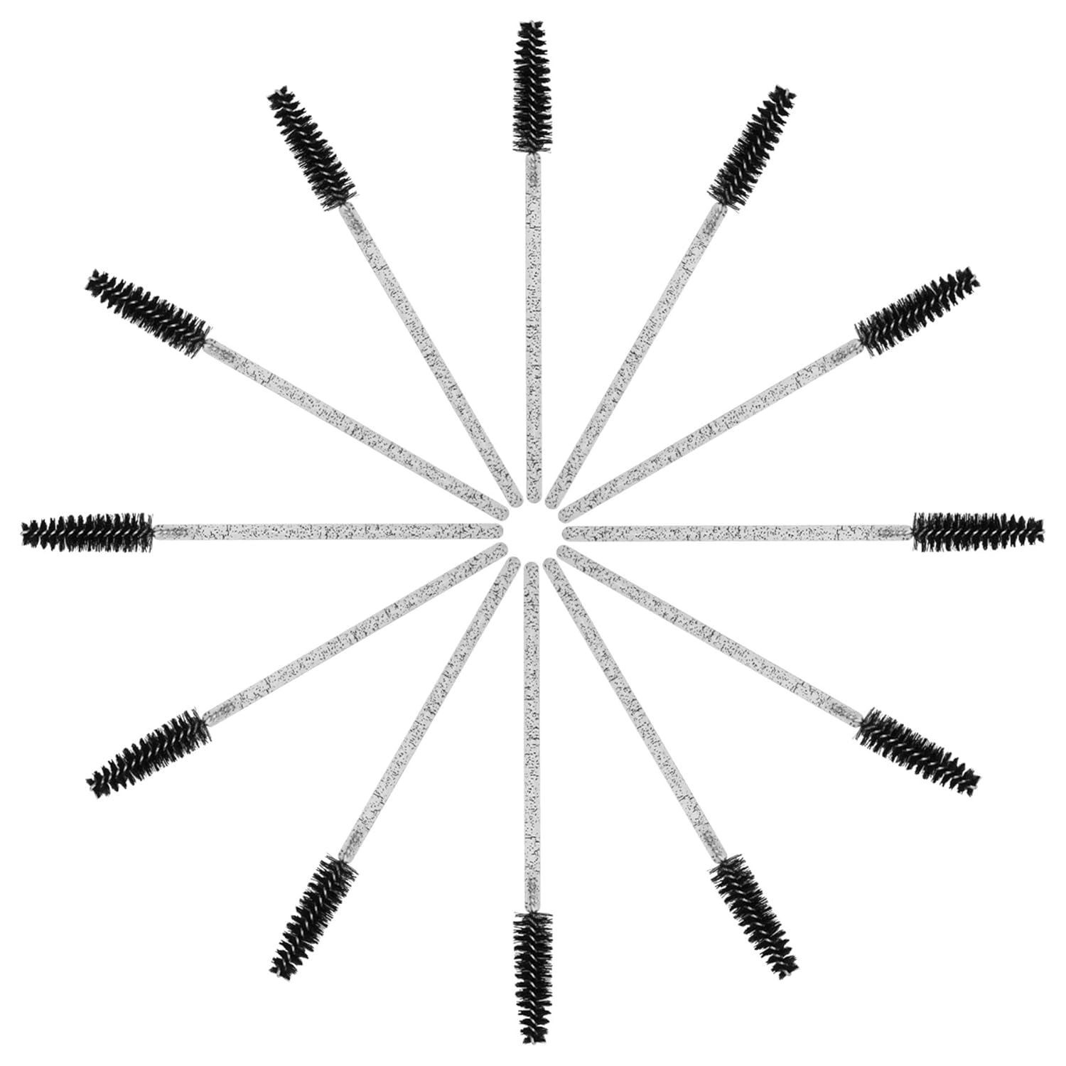 100PCS Disposable Eyelash Brush, Mascara Wands Makeup Brushes Applicators Kits for Eyelash Extensions and Eyebrow Brush with Container (Black)